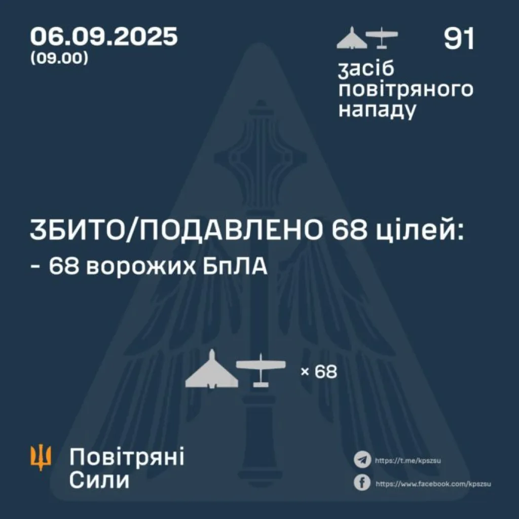 Оборонці неба знищили на Дніпропетровщині 7 безпілотників