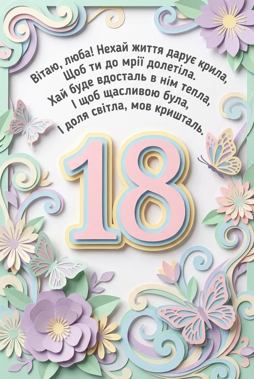 привітання з днем народження внучці 18 років