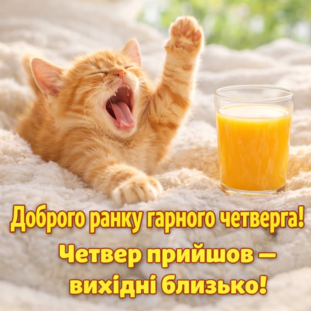 Доброго ранку гарного четверга: душевні картинки та найкращі привітання для гарного настрою