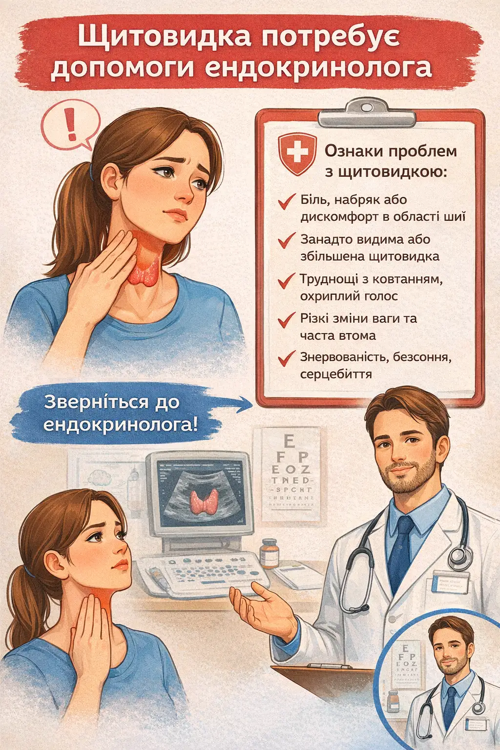 Як зрозуміти, що ваша щитовидка потребує допомоги ендокринолога