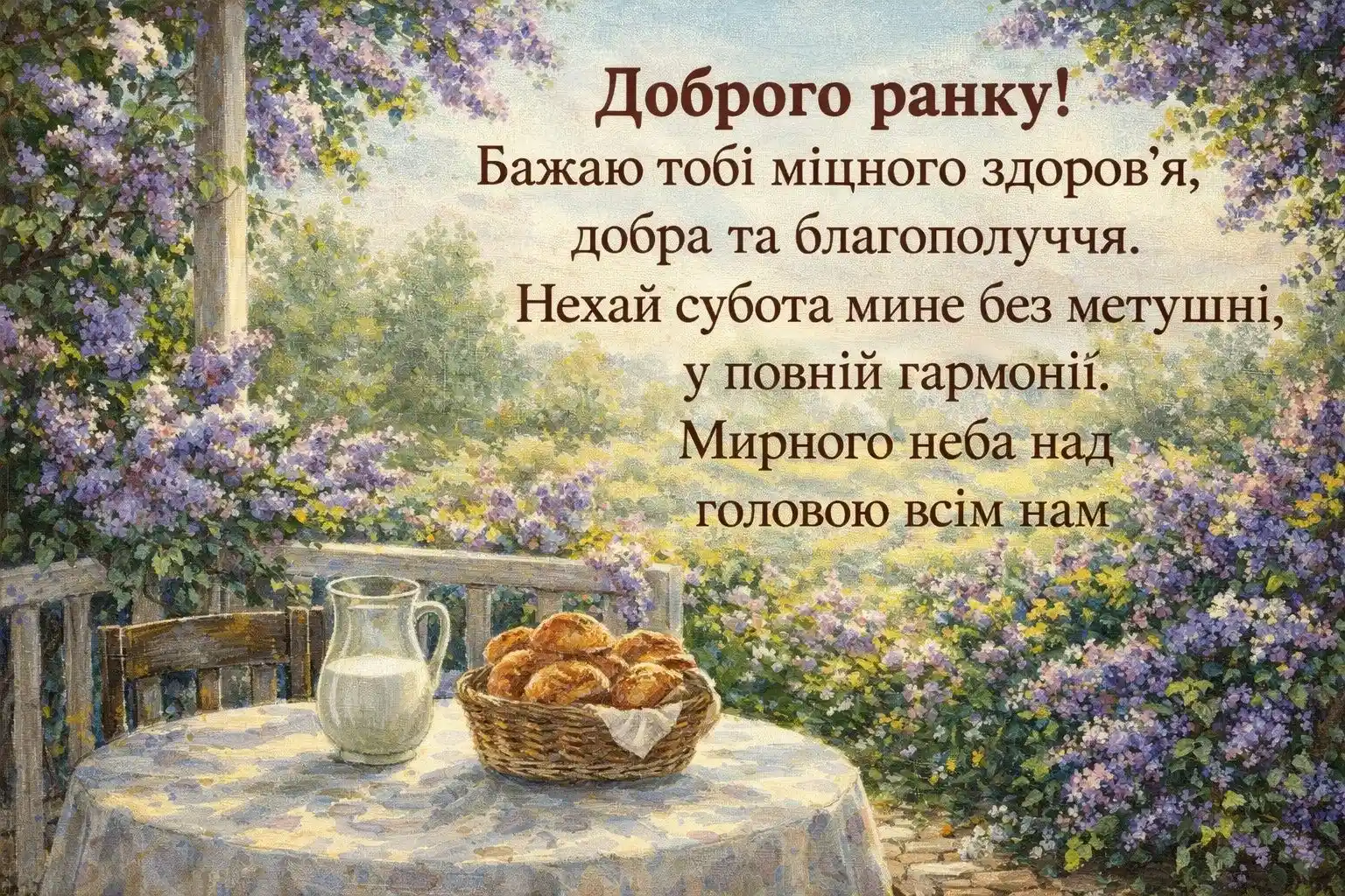 Найкращі картинки доброго ранку суботи: душевні листівки та побажання для затишного вихідного
