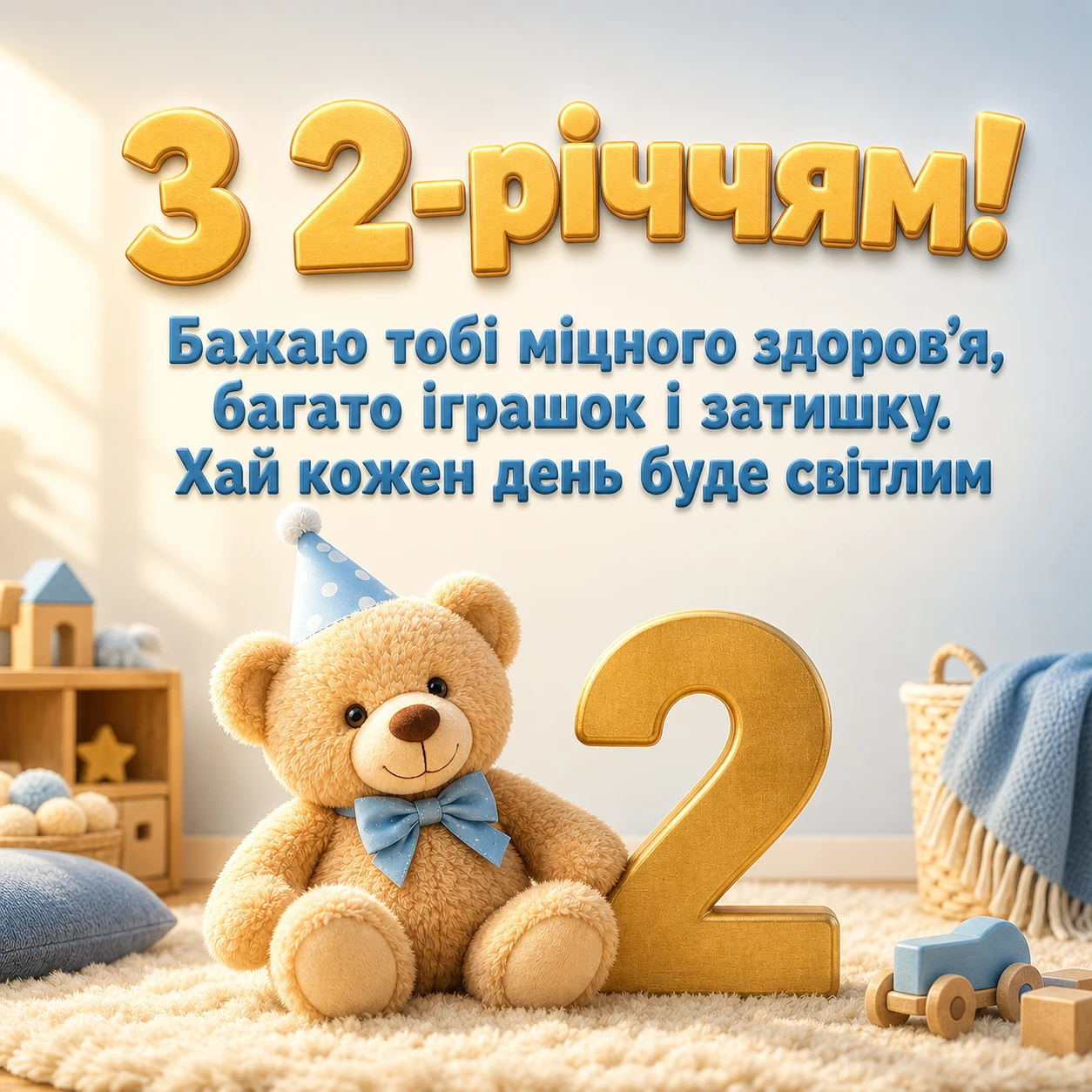 Що побажати малюку на 2 роки: зворушливі вітання для маленького хлопчика