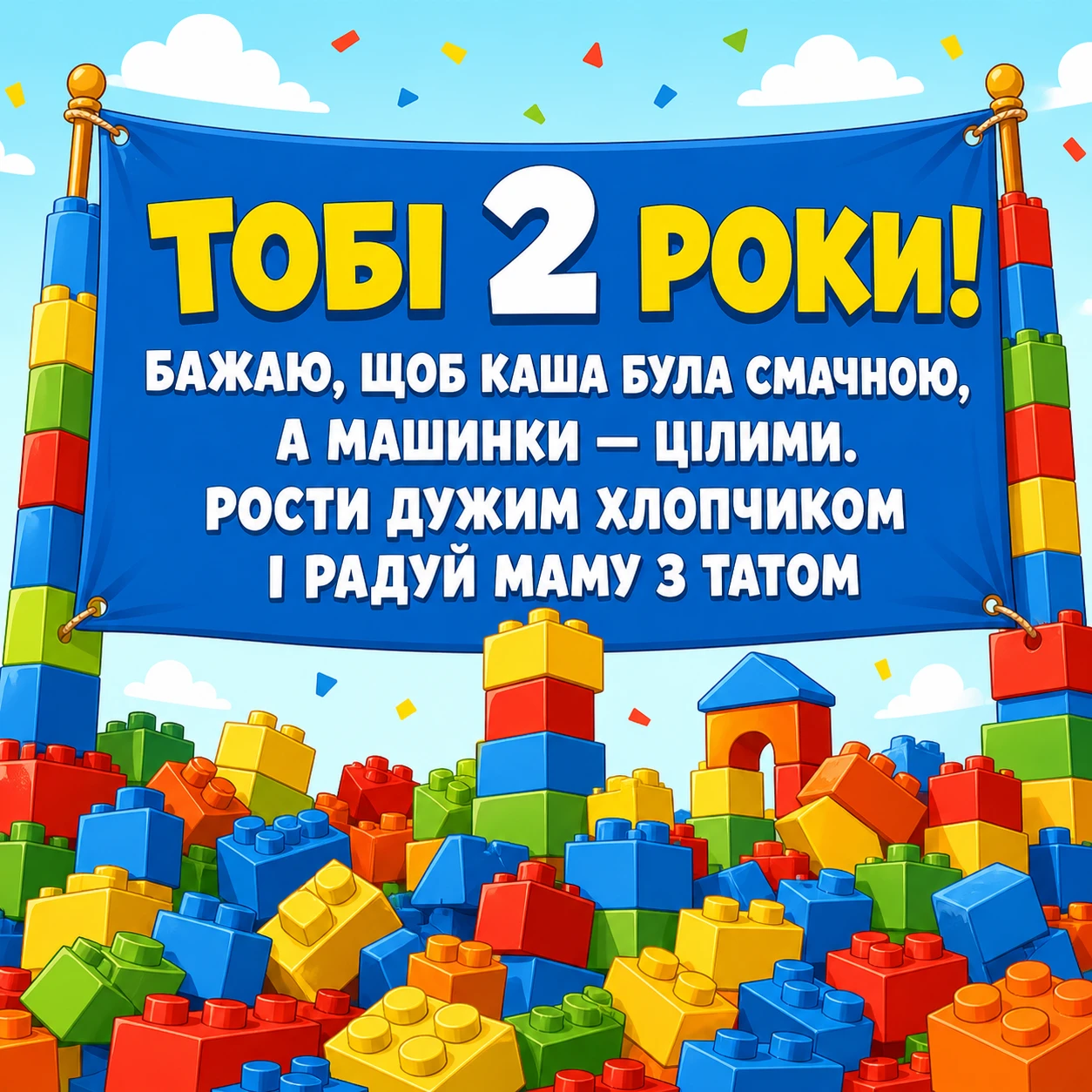 Що побажати малюку на 2 роки: зворушливі вітання для маленького хлопчика
