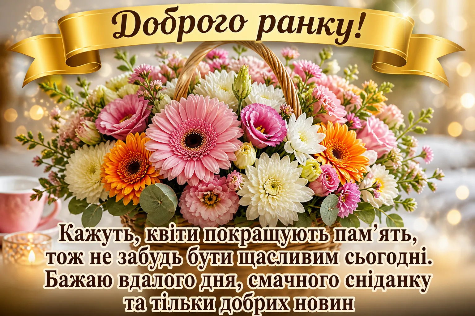 Картинки доброго ранку та квіти: найкрасивіші листівки для душевного привітання
