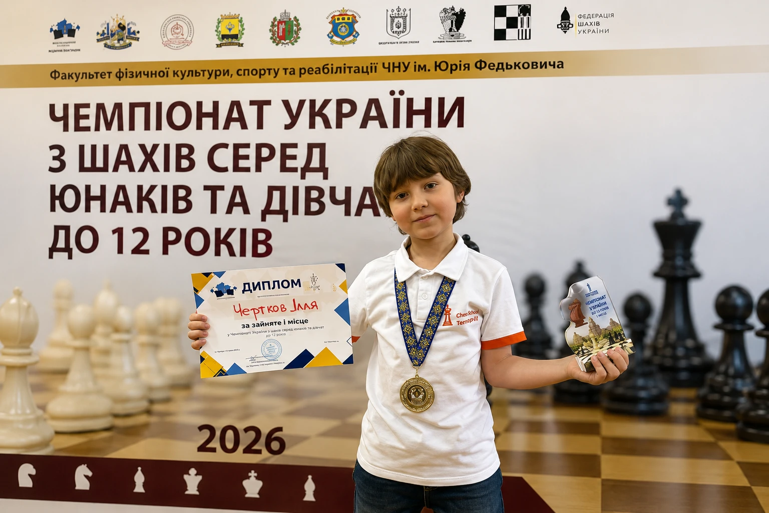 Юний гросмейстер із Дніпра підкорює нові вершини: Мирон Нетребка здобув золото чемпіонату України