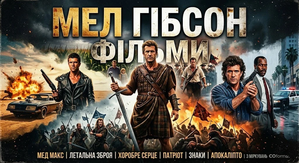 Що дивитись: повний список фільмів Мела Гібсона