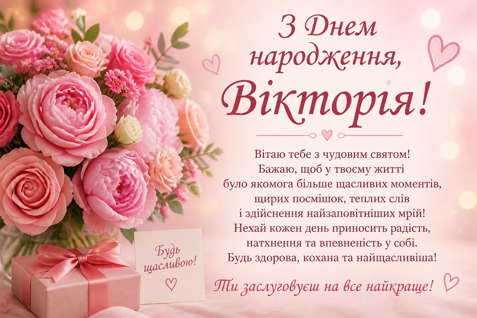 Привітання з днем народження для Вікторії