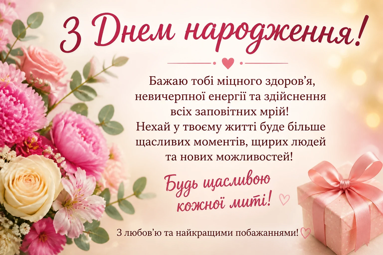 Привітання з днем народження на українській мові