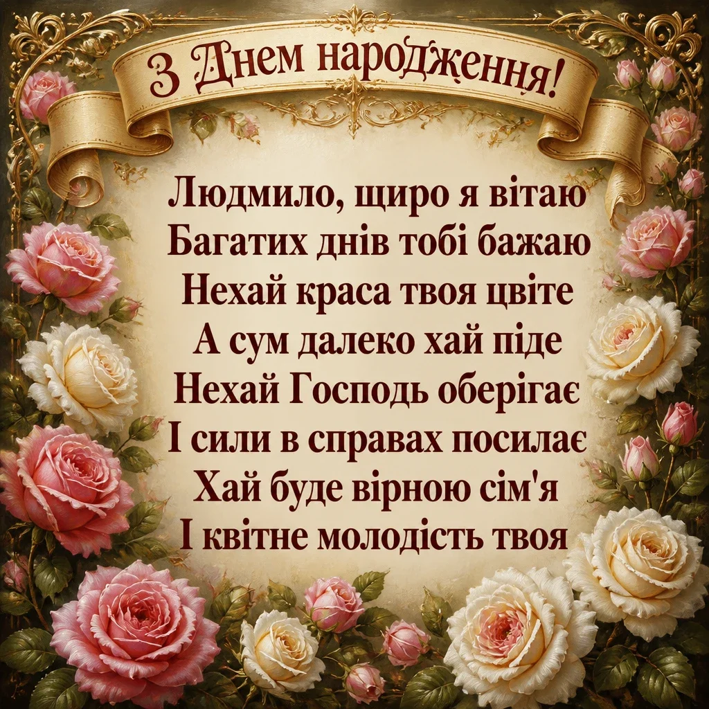 з днем народження людмила з днем народження людмила