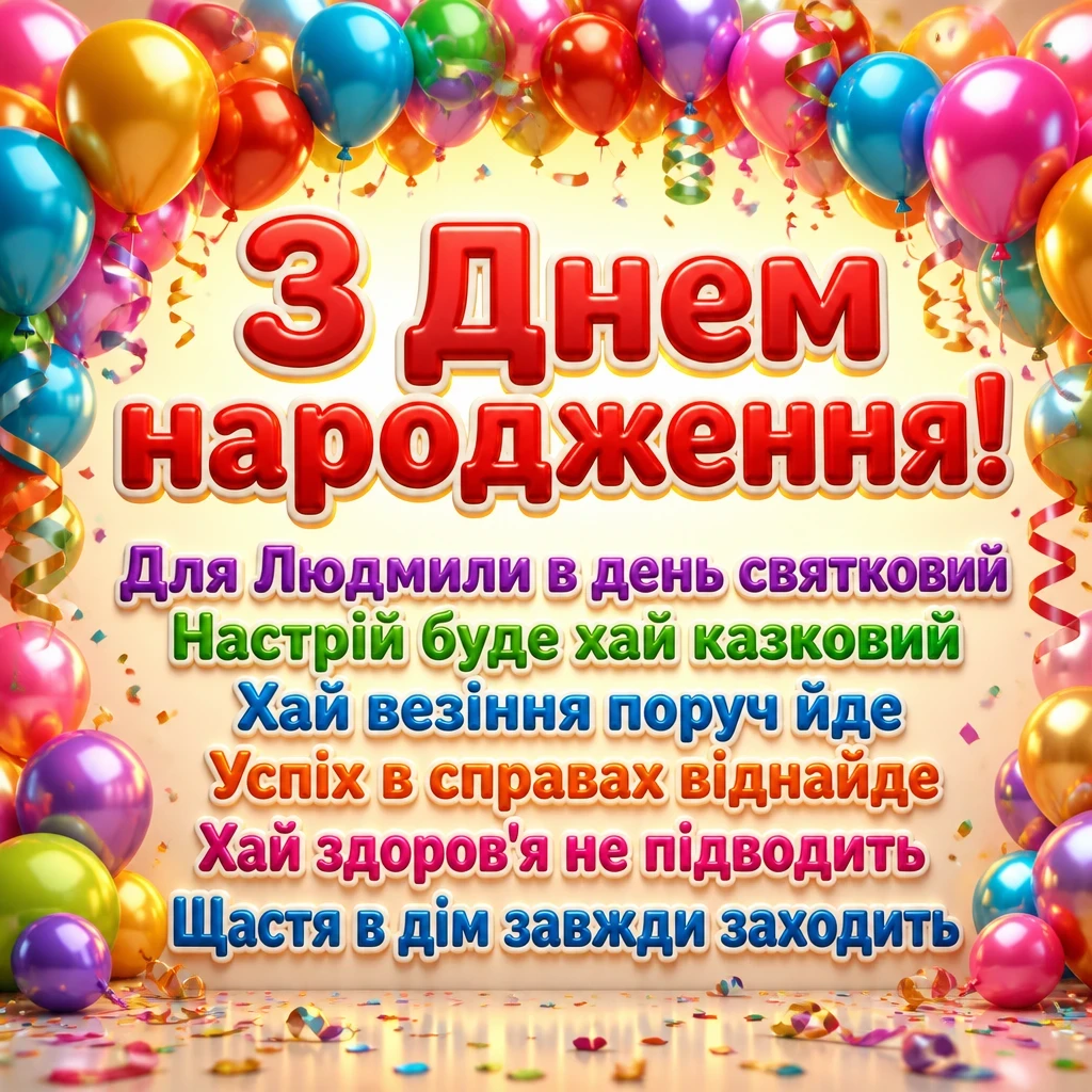 з днем народження людмила з днем народження людмила