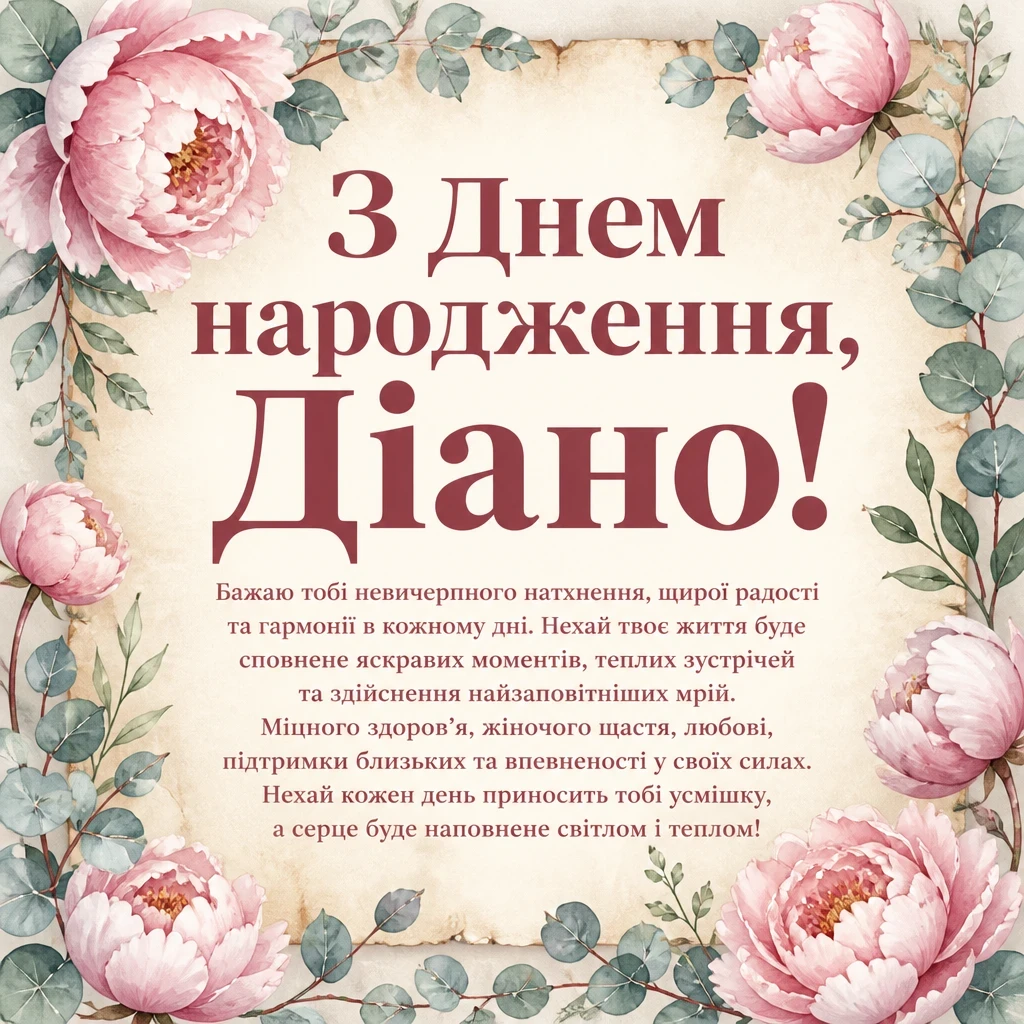 з днем народження діана з днем народження діана